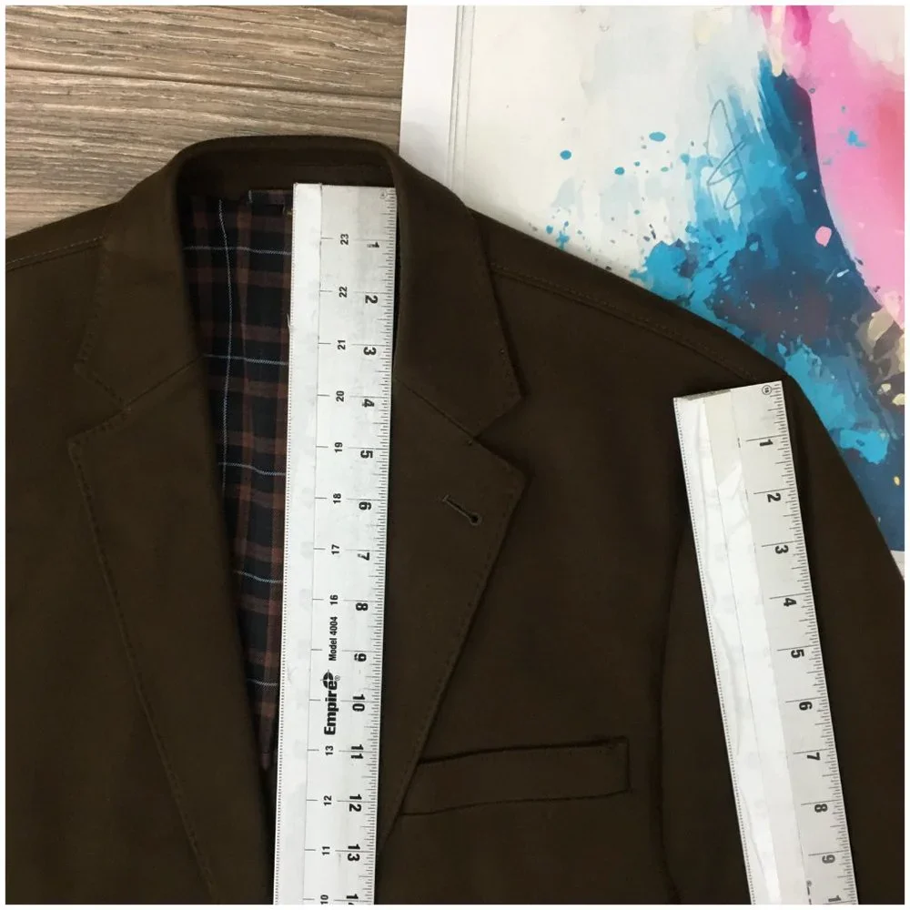 New Kroon Mens Blazer Sport Coat Two Button Jacket Canvas Cotton Size 42L Casual